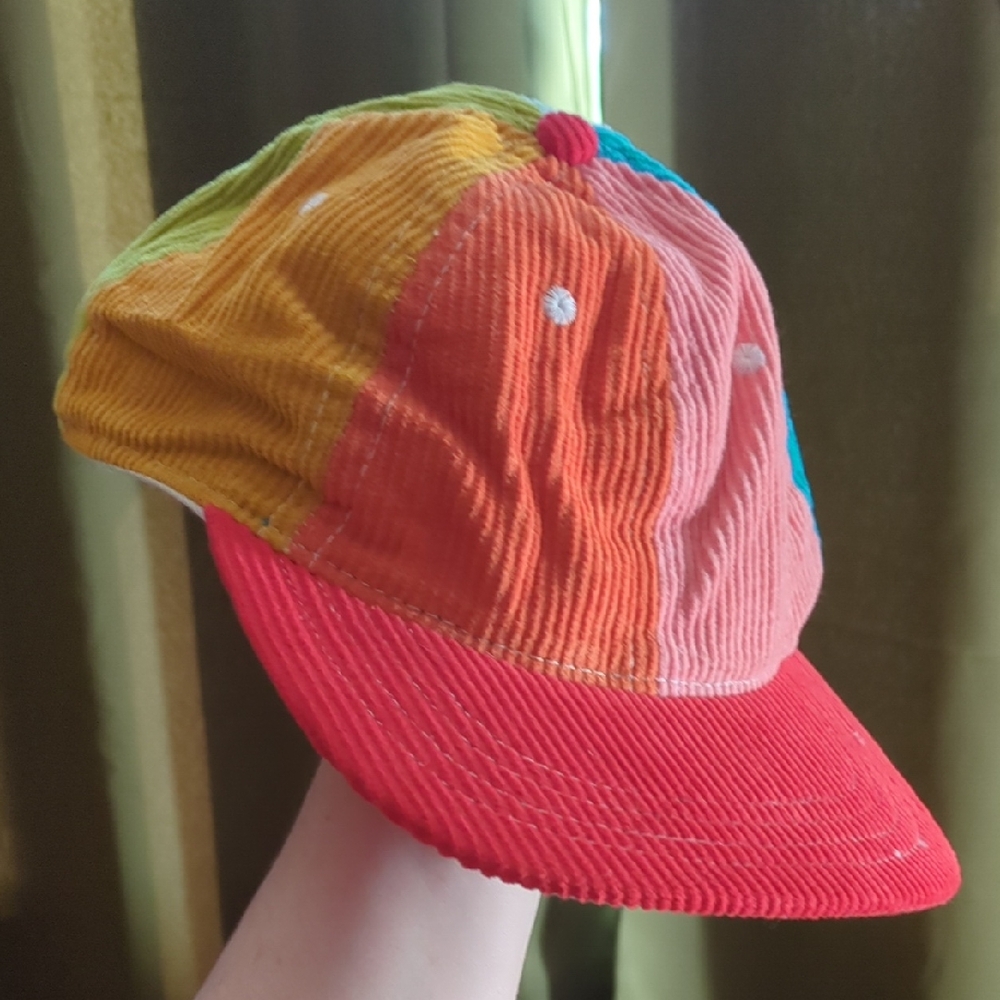 Rainbow Patchwork Corduroy Bbp Baseball Cap